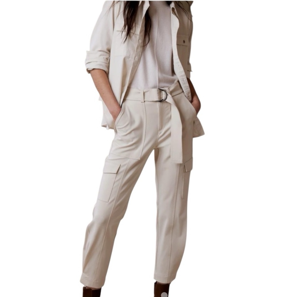 Banana Republic Cream Cargo Trouser Pant Size 6
